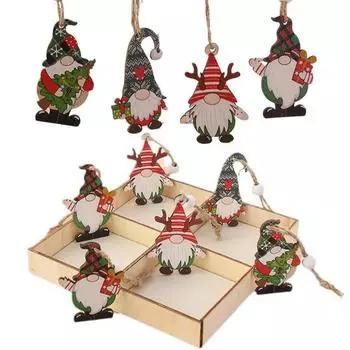 12 шт. Рождественские деревянные украшения подвесные гномы пряничные человечки украшения рождественская елка подвеска D