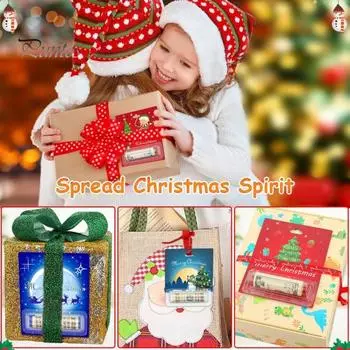 12 шт. рождественские держатели для денег деревянные Санта-елка олень рождественские денежная карта для подарка на праздничную елку подвесное украшение 1 Set
