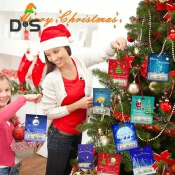 12 шт. рождественские держатели для денег деревянные Санта-елка олень рождественские денежная карта для подарка на праздничную елку подвесное украшение 1 Set