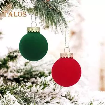 12 шт. Рождественские флокированные шары, небьющиеся елочные украшения с петлей для подвешивания, легкие рождественские шары для домашнего праздничного декора горячий розовый