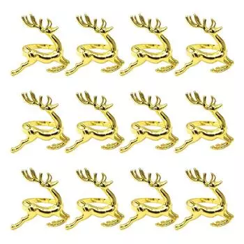 12 шт. Рождественские кольца для салфеток в виде оленя и оленя, широкое применение, нежный и элегантный держатель для салфеток