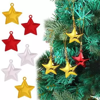 12 шт. Рождественские красочные звездообразные праздничные украшения из пластика DIY для рождественской елки, праздничные принадлежности