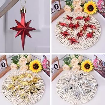 12 шт. Рождественские пластиковые самодельные елочные принадлежности для вечеринок креативные праздничные украшения в форме звезды