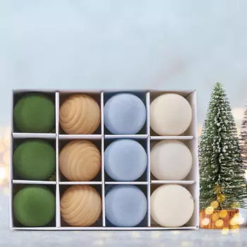 12 шт. Рождественские шары, набор украшений, подвески 6 см, декоративная рождественская елка, декор для венка Style A