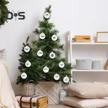 12 шт. Рождественские шары, небьющиеся, забавные, подвесные украшения для рождественской елки, веселые праздничные подвесные шары, безделушки, подарок для рождественской вечеринки белый