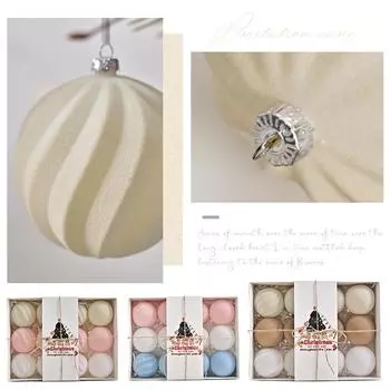12 шт. Рождественские шары, украшения 8 см, шар, растение, бархат, праздничный подвесной шар, украшение для дома, Рождество D9K5 B-12pcs