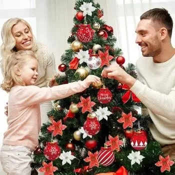 12 шт. Рождественские шары, украшения, деревянная рождественская елка, подвесной шар, украшение для праздника в помещении