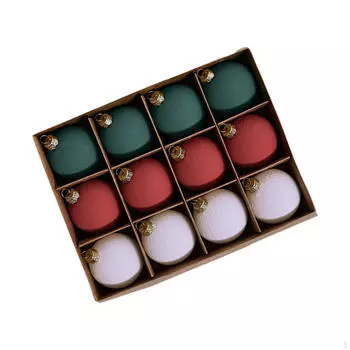 12 шт. Рождественские шары, украшения для елки, легкие украшения для самостоятельного рождественского декора Green Red White