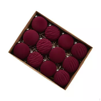 12 шт. Рождественские шары, украшения для елки, удобный уникальный рождественский декор для темно-красного