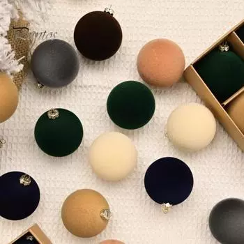 12 шт. Рождественские шары, украшения для рождественской елки, флокированные шары, пластиковые подвесные шары, декор для домашнего бара ресторана A