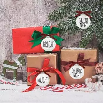 12 шт. Рождественские шары, украшения, небьющиеся, 6 см, белые пластиковые шары с бантом для праздничной вечеринки, декор для рождественской елки, подвесные аксессуары для декора 12pcs