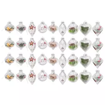 12 шт. Рождественские шары, украшения, прозрачные, небьющиеся, экологически чистые, выдувные ПЭТ-шары, формованные для рождественских целей 6165