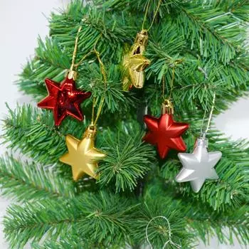 12 шт. Рождественские украшения DIY из пластика для фестиваля, красочные звездообразные рождественские елки, принадлежности для вечеринок