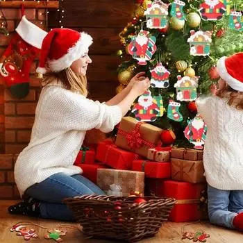 12 шт., рождественские украшения, пряничный человечек, Санта-Клаус, снеговики, креативные подвески, украшение для рождественской елки, сувениры для вечеринки красный