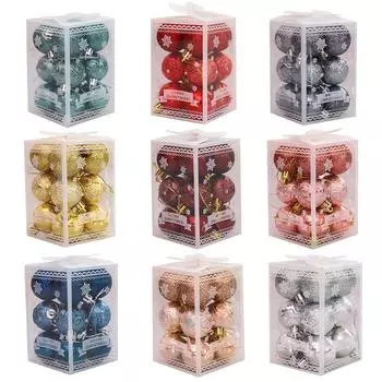 12 шт., рождественский гальванический шар, подарочная коробка, кулон в виде рождественской елки, яркий шар, матовый шар, Рождественский потолок, праздничное украшение для вечеринки 4CM-12PCS оливковое зеленый