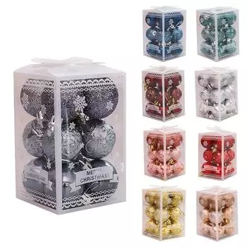 12 шт. Рождественский шар, украшение на рождественскую елку, безделушка, подвески, домашний декор для вечеринки, подарок на Новый год 2025 г., Ноэль Навидад