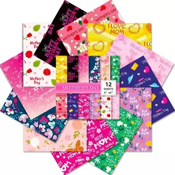 12 шт. розового материала ко Дню матери, посылка, праздничные поздравления своими руками, детский справочник, пошив фотоальбома своими руками 15cm*15cm