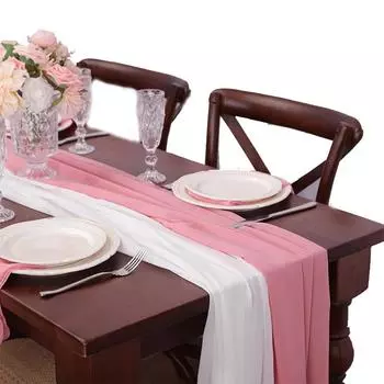 12 шт. розовых шифоновых лент для стульев 17X275 см, чехлы для стульев на свадьбу, ленты для вечеринки, дня рождения, церемонии детского душа, декора прохода