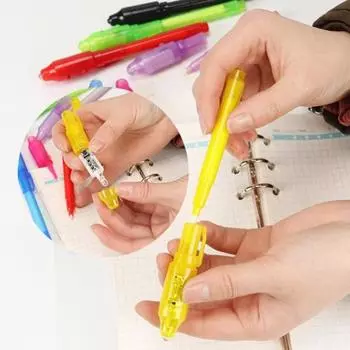 12 шт., ручка с невидимыми чернилами и УФ-светом, сувениры для вечеринок, ручка-шпион для сообщений, сумка для подарков, ручка для разгадки тайн