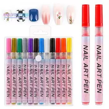 12 шт. ручки для дизайна ногтей — быстросохнущие, яркий цвет, отличная насыщенность, без запаха, удобная ручка, инструмент для рисования ногтей своими руками, карандаши для рисования, косметический инструмент 12pcs