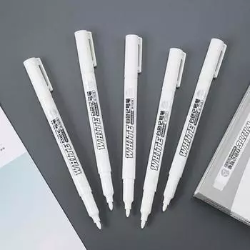 12 шт. ручки для рисования, 1 мм, очень тонкий кончик, белые акриловые перманентные маркеры, аксессуары для художественных проектов «сделай сам» белый