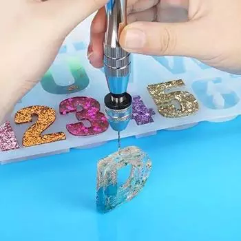 12 шт. ручная дрель, набор ювелирных инструментов, тиски для форм для литья смолы, ручная дрель с 10 шт. сверл и фиксированный держатель type A