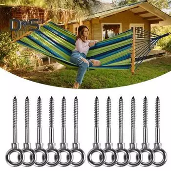 12 шт. рым-болтов из нержавеющей стали, саморезы, нержавеющие, устойчивые к коррозии, простая установка, резьбовые рым-болты, аксессуары серебряный