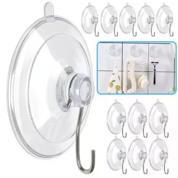 12 шт. съемные крючки на присоске, прозрачные крючки на присоске с несколькими поверхностями, крючок для кухни, ванной комнаты, душа 6 cm