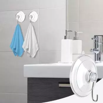 12 шт. съемные крючки на присоске, прозрачные крючки на присоске с несколькими поверхностями, крючок для кухни, ванной комнаты, душа 6 cm