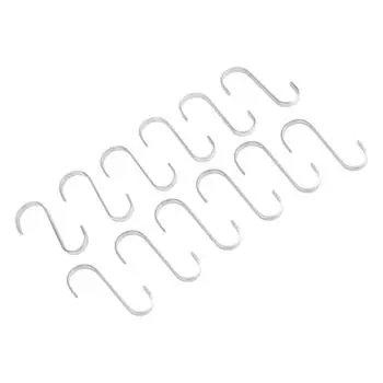 12 шт. S-образных крючков, плоская вешалка из нержавеющей стали для кухни, сада, подвешивания посуды для дома, гаражей, мастерской, кухни, выпечки, инструментов