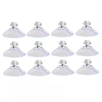 12 шт. с присосками с резьбой M4 40 мм, с рифленой гайкой, прозрачная для кухни белый