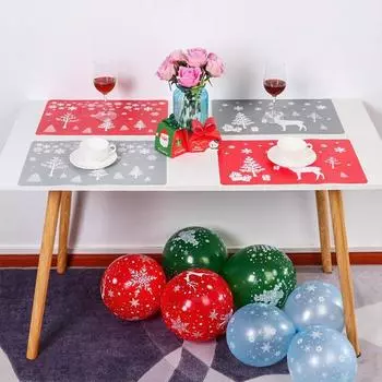 12 шт. салфетки и подставки креативные рождественские подарки обеденный стол салфетки рождественские украшения стола из ПВХ