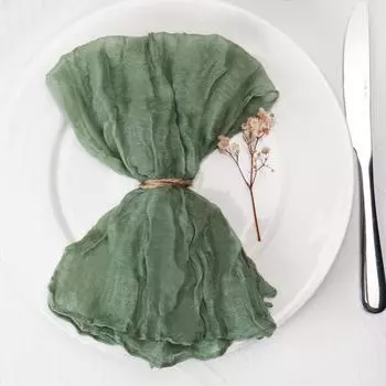 12 шт., салфетки из марли ручной работы - украшение стола в деревенском стиле для вечеринок, свадеб и семейных ужинов