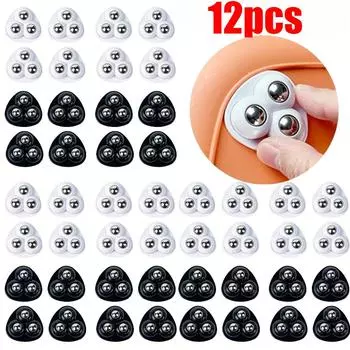 12 шт. самоклеящиеся универсальные вращающиеся колеса с шкивом мини-поворотные колеса для ящика для хранения мебели шкафа для роликовых коньков white-4pcs