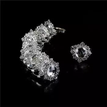 12 шт. Серебряные кольца для салфеток, держатели для салфеток, декор для свадебного банкета, обеденного стола