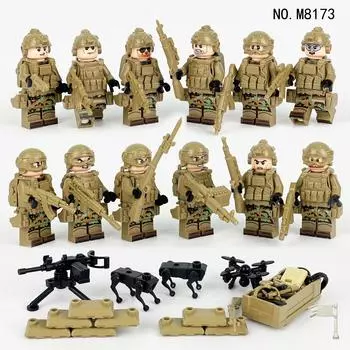 12 шт. Серия «Военные» Солдаты Силы стратегической информационной поддержки Конструктор Игрушки