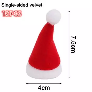 12 шт. шапка-леденец мини рождественская шапка подарочная винная бутылка шапка новая крышка для бутылок чашек вечеринка Santa hats