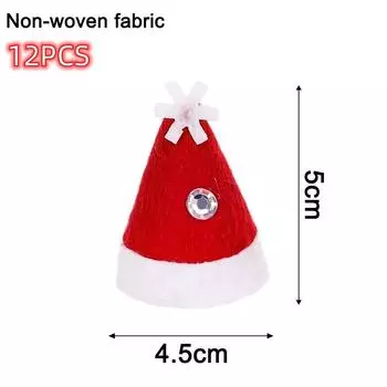 12 шт. шапка-леденец мини рождественская шапка подарочная винная бутылка шапка новая крышка для бутылок чашек вечеринка Snowflake hats