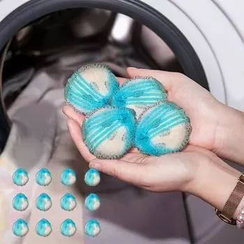 12 шт. шарики для удаления шерсти домашних животных для стирки и стирки, шарики для удаления ворса, пластиковый шарик для фена, шарик для удаления волос из стиральной машины небесно-голубой