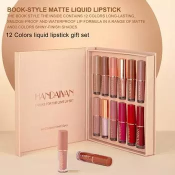 12 шт. шелковистые женские губные помады с водостойким осветляющим эффектом 12 цветов женские жидкие помады для макияжа для девочек 12 color