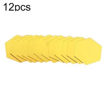 12 шт. шестиугольная самоклеящаяся наклейка с зеркальным эффектом на стену для гостиной, наклейка, декор 46*40*23mm красный