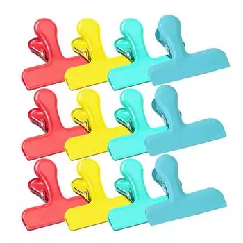 12 шт. Широкие зажимы для чипсов из нержавеющей стали Металлический закрыватель для пакетов для хранения продуктов