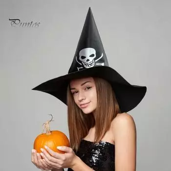 12 шт. шляп ведьмы на Хэллоуин, складная черная шляпа ведьмы для взрослых и детей, шляпы волшебников, украшения для дома, двора, крыльца, костюм для косплея 12pcs