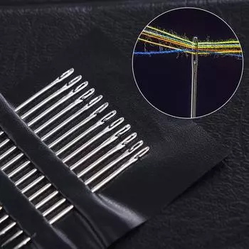 12 шт. швейных игл с боковым отверстием, многоразмерные иглы для заправки ниток, потайная игла для ручного шитья 12Pcs