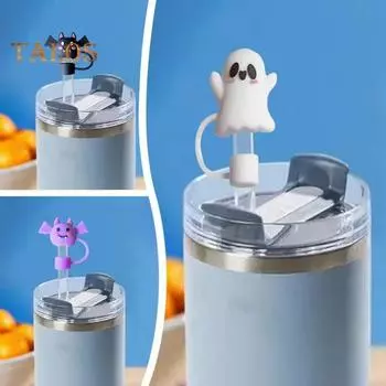 12 шт. силиконовая крышка для соломинки на Хэллоуин, многоразовая крышка для соломинки, брызгозащитная крышка для 10-миллиметровых соломинок, экологически чистые крышки для питьевых наконечников D