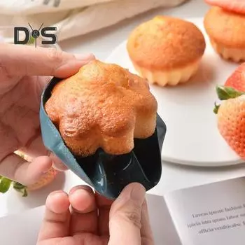 12 шт., силиконовые чашки для кексов, многоразовые силиконовые чашки для выпечки кексов, универсальные вкладыши для кексов для тортов, шоколада, десертов Hearts