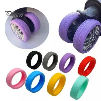 12 шт., силиконовые чехлы на колеса для багажа, шумоподавляющие чехлы на колесиках для багажа, износостойкие защитные чехлы для колесиков для багажа серый