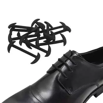 12 шт., силиконовые шнурки, кружевные ленивые резиновые шнурки для обуви, эластичные силиконовые шнурки для обуви, деловые шнурки для обуви чёрный