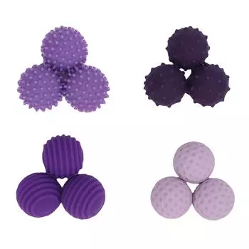 12 шт. силиконовых шариков для снятия стресса, текстурированные сенсорные шарики для снятия стресса для пальцев рук фиолетовый