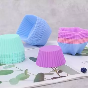 12 шт. смешанные цвета силиконовые формы чашки для кексов многоразовые вкладыши для кексов форма для выпечки торта